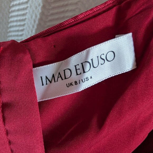 Imad Eduso Ife Silk Midi Dress Size 4 Wedding Guest Cocktail Party - Picture 9 of 11